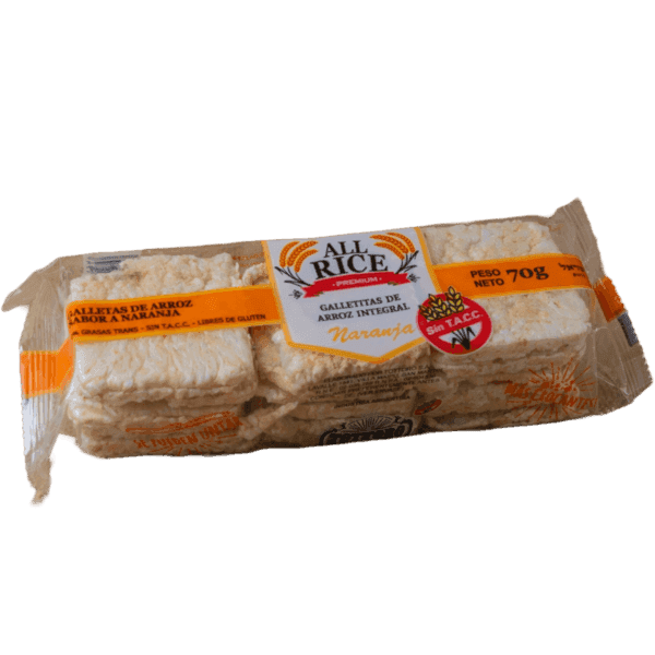 ALL RICE - GALLETA ARROZ NARANJA X12 U X70 G