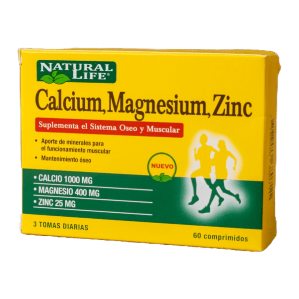 NATURAL LIFE - COMPRIMIDO CALCIUM MAGNESIO ZINC X60 U